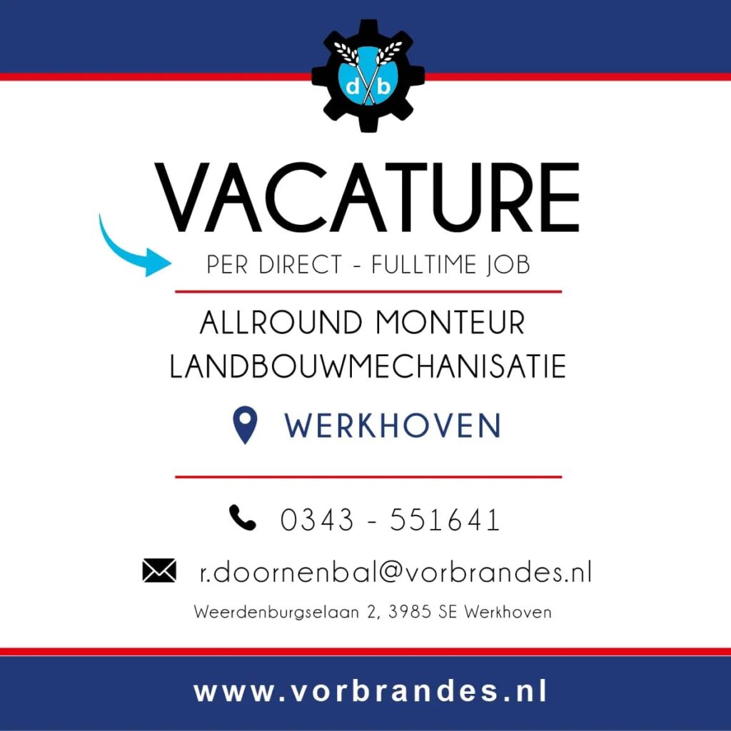 #####VACATUREALERT#####
Let op dit is iets voor jou!! Door toegenomen werkzaamheden zijn wij opzoek naar versterking in de werkplaats voor Werkhoven.
✅Ben je enthousiast.
✅Heb je zin in een nieuwe uitdaging. 
✅Werken in een enthousiast team.
✅️Goed salaris 
✅Alleen maar met topmerken werken.
✅ John Deere 
✅️ Tobroco Giant 
✅ Hitachi Construction Nederland 
Als jou dit aanspreekt neem dan contact met ons op! De ☕staat klaar en wellicht wordt jij onze nieuwe collega.
Tot gauw!!